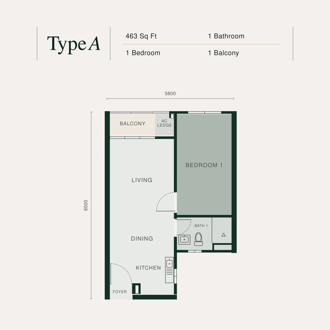 Bodaiju Residences Type A floor plan